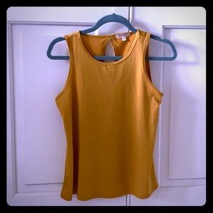 Mustard yellow tank with keyhole back